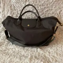 折りたたみ　撥水ナイロン　ハンドバッグ　2way 合皮　大きめ