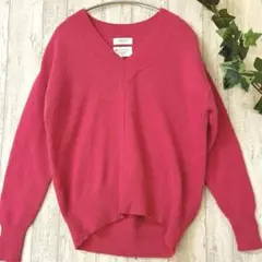 美品✨OPAQUE.CLIP Vネックニット ピンク 36 Sサイズ