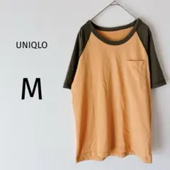 UNIQLO Tシャツ 半袖 メンズ 胸ポケット 切替デザイン カジュアル M