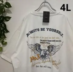 ⑫メンズ4L‪、新品☆B.O.W.W、しまむら☆半袖Tシャツ、ホワイト