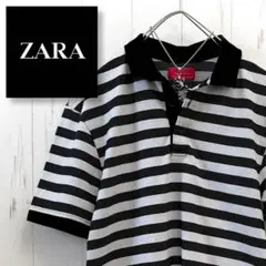 ★メッシュ素材で爽やか♪★ザラ ZARA ボーダーポロシャツ♪★匿名配送♪★