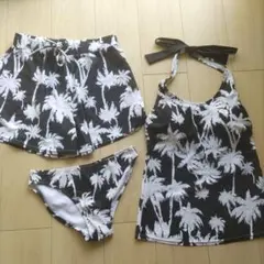ヤシの木プリント3点セット水着　L