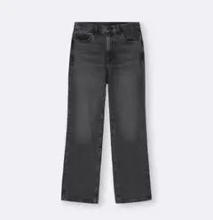 【GU】 ハイライズストレートジーンズ 08 DARKGRAY S ジーユー