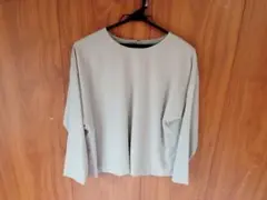 TRANS WORK グレー 長袖 クルーネックシャツ