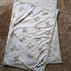 ベビー用クマ柄フリースブランケット 約70x100cm