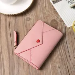 ピンク ハート型ボタン カードケース