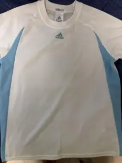 adidas Tシャツ ホワイト/ライトブルー 未使用