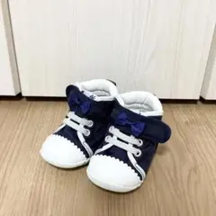 ネイビーリボン付きベビーシューズ hot biscuits 11.5cm