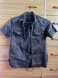 NICOLE CLUB FOR MEN カーキブラウン半袖シャツ L