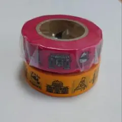 マスキングテープ 　東京名所　オレンジ＆レッド　2個セット