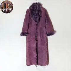 【激レア ビンテージ古着 ワントーン ファー 希少カラー レザー ロングコート】