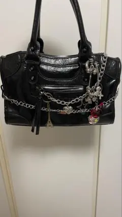 archive bag y2k BLACK leather city charm