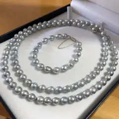 【49】754 アコヤ真珠 ネックレス ブレスレット セット