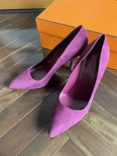 新品 エルメス パンプス スエード