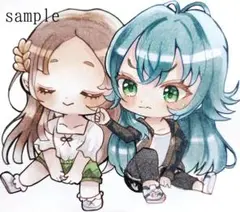 ⋆✦手描きイラスト 学園アイドルマスター 千奈 手毬 ミニ色紙 原画⋆✦