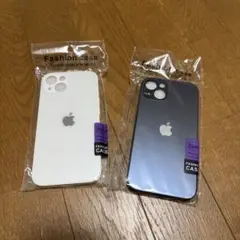 iPhone 13用　ホワイト・グレーケースセット