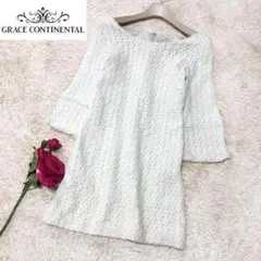 GRACE CONTINENTAL♡エンブロイダリー ミニ ワンピース ホワイト