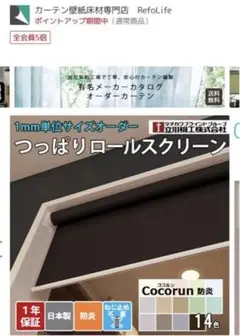 つっぱりロールスクリーン(シミありの為大幅値下げ)