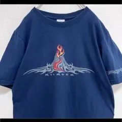 crazy shirts Tシャツ 半袖 ネイビー キラウエア 火山 S