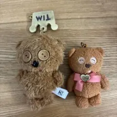 クマのぬいぐるみキーホルダー2個セット