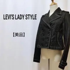 【美品】LEVI'S 　ブラックデニム　クロップド丈　ジライダースャケット