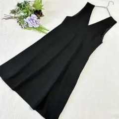 【LE SOUK】ジャンパースカート　サロペットスカート　ブラック黒　F