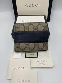 美品‼️ GUCCI グッチ 二つ折り財布 GGスプリーム PVC メンズ