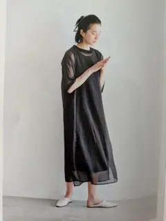 avecmoi　シアーワンピース　Мサイズ