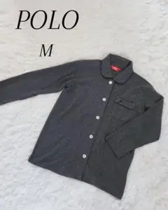 ポロ　POLO パジャマ シャツ M サイズ グレー ドット 柄 上 長袖