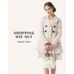 ★美品★ブルーレーベルクレストブリッジ ロングコート ツイード 女優コート M