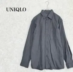 美品 UNIQLO ユニクロ　フランネルシャツ　Ｓ 長袖 グレー 無地　シンプル