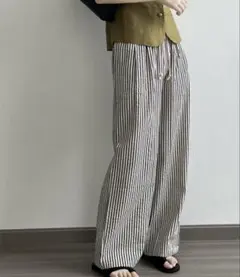 【新品】ストライプ ワイドパンツ