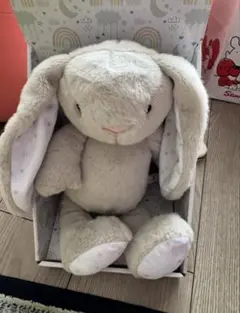 ふわふわアニマル　ピンクバニー（ギフトボックス） クリスマス　グレー