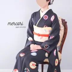 多ち花 振袖 成人式 フルセット 黒 七宝