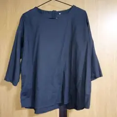 ダークブルー 五分袖 Tシャツ Lサイズ
