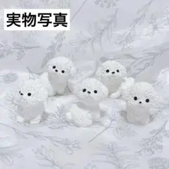 5個セット　プードル　ミニチュア　オブジェ インテリア 置物 ミニチュア 犬 白
