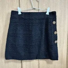 ZARA 黒 ミニスカート Mサイズ ボタン付き