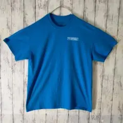 GILDAN　 Tシャツ 　L　背面デザイン　ブルー