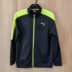 PUMA ジャージ上下(160)　 黒/蛍光イエロー