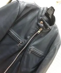 別注　VANSON　バンソン　ネイビー　ライダース　B　36　紺　牛革