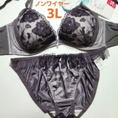 【新品未使用】格安！ノンワイヤー ブラショーツセット 3L 3559 ナイトブラ