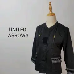 RO13ユナイテッドアローズライトアウターブルゾンジャケット刺繍ノーカラーM
