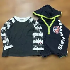 クマ柄長袖Tシャツ2枚セット　パーカー　90センチ