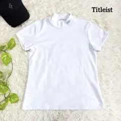 【タイトリスト】極美品 モックネック ホワイト 総柄 Mサイズ レディース
