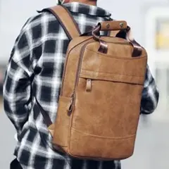 新品 リュック 男女兼用 ユニセックス キャメル デイパック バッグ 大容量
