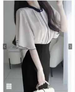 GRL ピンタックフレアスリーブシフォンブラウス[fo2098]