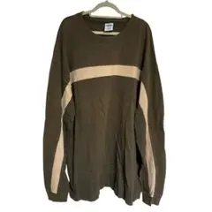 00s OLD NAVY XL 長袖カットソー オリーブグリーン ワッフル