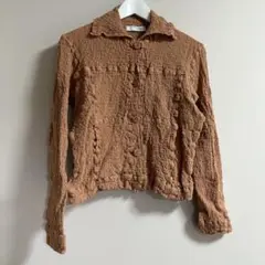 ISSEY MIYAKE シワ加工 テラコッタ ブラウン ジャケット