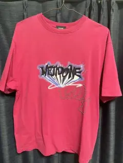 韓国ファッション　WE11DONE (ウェルダン) Tシャツ ピンク
