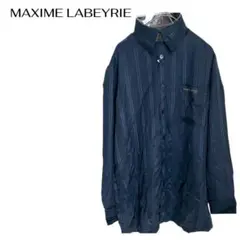 MAXIME LABEYRIE メンズ長袖シャツ　ストライプ　シルク絹　新品